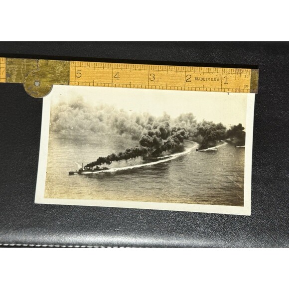 WWI Naval Warship Photograph – US Navy - Smoke Screen at Sea - Manoeuvres - Picture 5 of 6